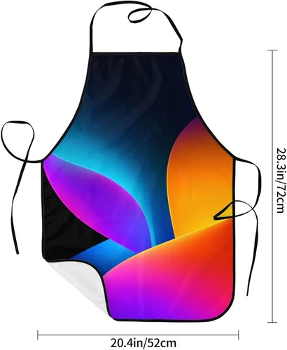 Vista 4 de Dark Minimalist Vivid Colors Shapes Apron For Men Women, Cooking Kitchen Chef Apron With Pockets