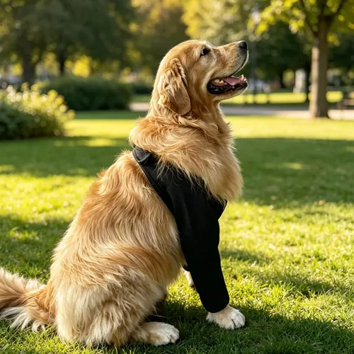 Vista 2 de Dog Elbow Protector Long Sleeve Front Leg Cover Black L Black Waterproof (Pad Upgrade)