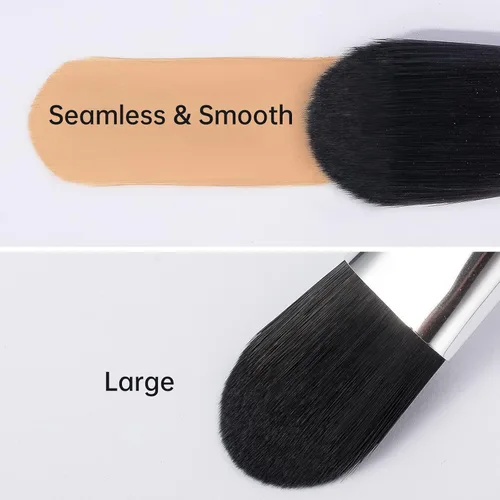 Vista 4 de Brocha de base para líquido, brocha de maquillaje de base plana para crema líquida, base de polvo, mezcla vegana, herramienta de maquillaje Brocha
