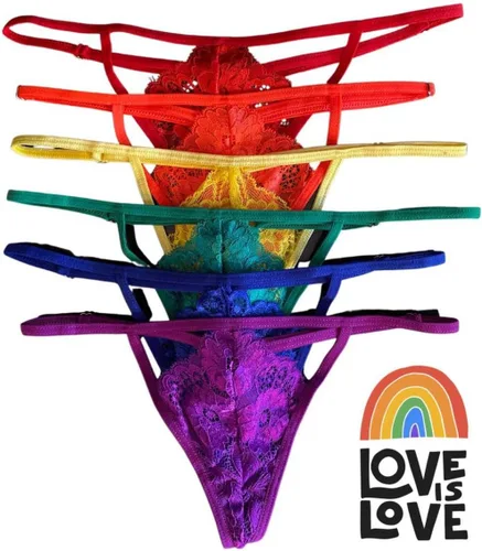 Vista 3 de Besame Tanga G-String - Ropa interior para mujer, paquete de 5 Lqbtq+