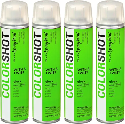 Vista 48 de COLORSHOT Pintura en aerosol brillante, aromaterapia (lavanda) 10 onzas, paquete de 4, pintura acrílica de secado rápido, uso en interiores