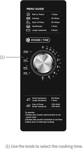 Vista 3 de Midea Equipment 1034N0A - Horno de microondas comercial para encimera con dial, 1000 W, acero inoxidable, 1.2 pies cúbicos