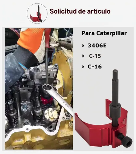 Vista 2 de 9U-7227 Medidor de ajuste de altura de inyector herramienta de aleación de aluminio para CAT Caterpillar 3406E, C-15 y C-16 (Rojo)