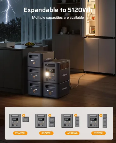 Vista 5 de AFERIY Estación de energía portátil 1024Wh, generador solar expandible a