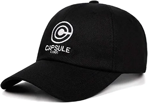 Vista 2 de Dragonball Capsule Corp Structure Gorra de béisbol bordada para papá Sombrero ajustable Snapback Sombrero (negro), Negro