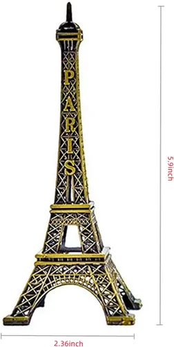 Vista 3 de Adorno decorativo creativo de metal de la Torre Eiffel de París, decoración de pasteles, regalo, fiesta, soporte de joyería, decoración del hogar