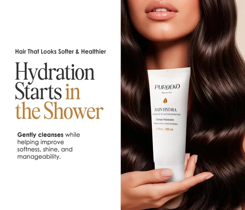 Vista 2 de Bain Hydra Champú Orgánico Hidratante para cabello seco con ligera hidratación Champús suaves para suavidad y brillo Champú hidratante de uso