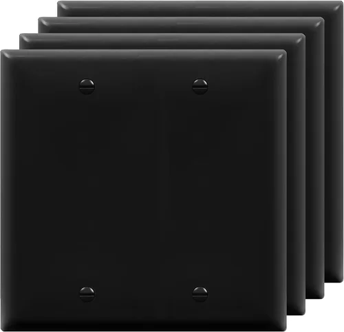 Vista 23 de ENERLITES - Placa de pared para ocultar dispositivos, acabado brillante, tamaño estándar 1 gancho 4.50 x 2.76 pulgadas, termoplástico de Negro