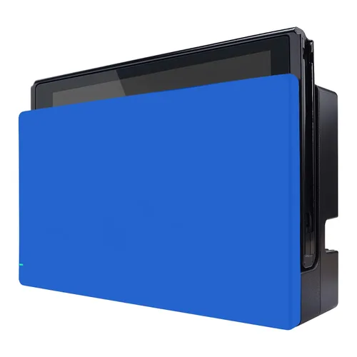 Vista 6 de eXtremeRate Blue Custom Faceplate for Nintendo Switch Charging Dock, Soft Touch Grip DIY Replacement Housing Shell for Nintendo Switch Dock