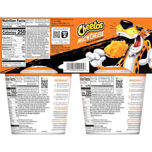 Vista 2 de Mac N Cheetos Bold & Cheesy, tazas de 2.32 onzas (paquete de 4)