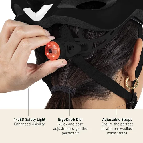 Vista 4 de Casco Retrospec Silas para Bicicleta de Carretera con 24 Ventilaciones y Luz de Seguridad LED Integrada - Protección Ciclista Ajustable para Adultos