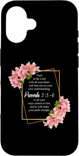 Vista 31 de iPhone 12 Pro Max Proverbios 3:5-6 Versículo de la Biblia Religioso Cristiano Hombres y Mujeres Caso