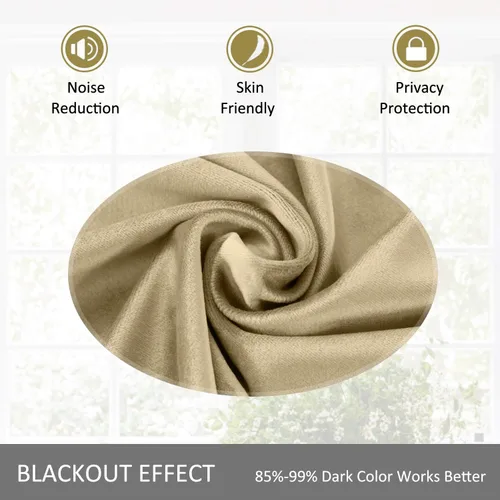 Vista 64 de cololeaf Panel de cortinas opacas de terciopelo con forro para cine en casa, cortina de ganchos planos para barra transversal o pista, 100 pulgadas