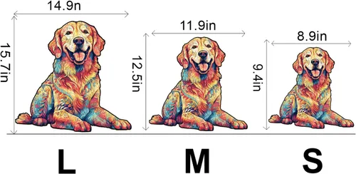 Vista 6 de WOODBESTS Rompecabezas de madera para adultos – Loyal Golden Retriever, rompecabezas de madera de perro, rompecabezas únicos de madera de animales