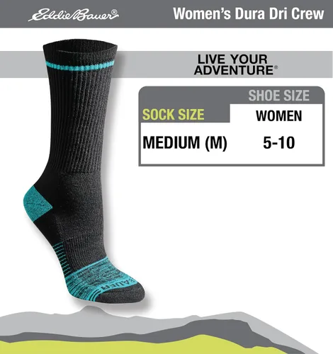 Vista 3 de Eddie Bauer Calcetines altos Dura Dri Moisture Control Crew para mujer