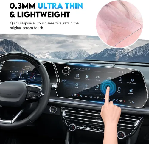 Vista 2 de INTGET 2 protectores de pantalla para Chevy Traverse 2024 2025 2026 Accesorios LT/Z71/High Country/RS vidrio templado para pantalla táctil de 17.7