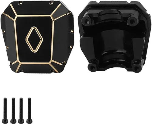 Vista 2 de Cubierta diferencial de latón resistente para carcasa de eje Axial SCX10 PRO, efecto de contrapeso, revestimiento duro negro, mecanizado CNC, 1