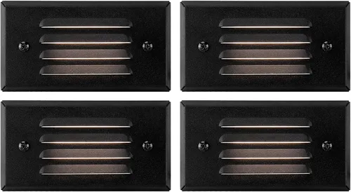 Vista 7 de GKOLED Luces LED de bajo voltaje, luz de montaje en superficie de 4 W 12 V con placa frontal con listones horizontales, escaleras de camino, 2700 K