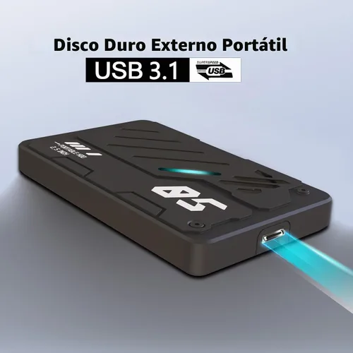 Vista 3 de Disco duro externo portátil ultradelgado USB 3.1 tipo C almacenamiento HDD para PC, portátil, Mac, Xbox one, PS4, PS5 (250 GB)