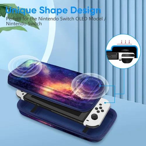 Vista 6 de Fintie - Estuche de transporte para Nintendo Switch OLED Modelo 2021Switch 2017, resistente a los golpes Funda protectora de carcasa dura