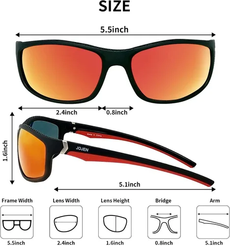 Vista 5 de JOJEN Polarized Sports Sunglasses for Women Men Running Golf Fishing Cycling Driving 100 UV Protection Sun Glasses JE001