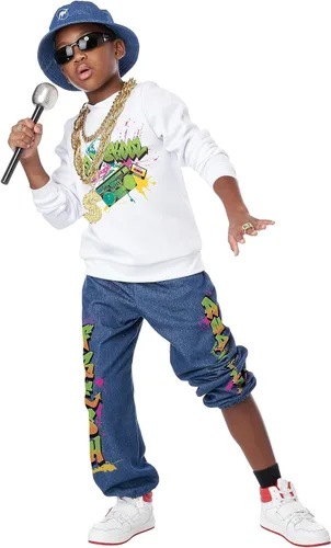 Vista 2 de Disfraz de Halloween para niños de hip hop de los 90, Multicolor