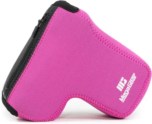 Vista 10 de MegaGear MG1499 Sony Alpha A6400, A6500 (0.709-5.315 in) Funda de neopreno ultra ligera para cámara - Negro, piel sintética