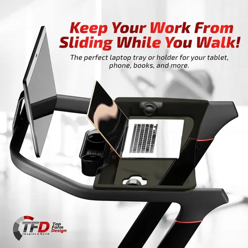 Vista 3 de TFD The Tread Tray 2.0 Compatible con Peloton Tread (no es compatible con Tread Plus), fabricado en Estados Unidos Soporte de escritorio