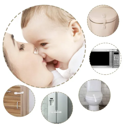 Vista 7 de Goodv Cerraduras para gabinete de seguridad para niños, paquete de 10 cierres a prueba de bebés para puerta de cajón, refrigerador, horno, asiento