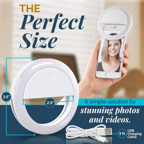 Vista 5 de GearLight Anillo de luz para selfie para computadora o teléfono, iluminación LED compatible con iPhone para cámara web de laptop, grabación