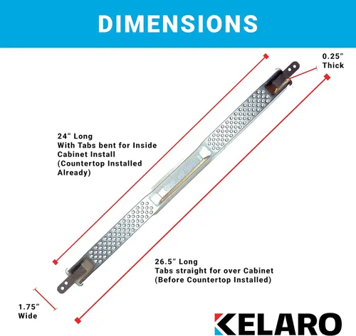 Vista 4 de Kelaro EZ Kit de soporte de montaje para lavavajillas para encimeras de granito y cuarzo W10426979