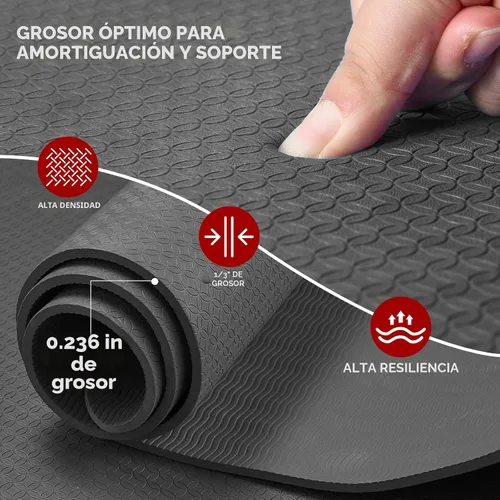 Vista 4 de Stepwaver Esterilla de yoga extragrande de 6 x 4 pies (1/3 pulgadas y 1/4 pulgadas de grosor), antideslizante, ultra duradera, amplia alfombrilla