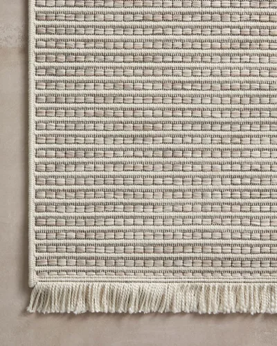 Vista 6 de Loloi Amber Lewis Malibu Collection MAB-04 - Alfombra decorativa Beige/Dove de 2 pies 3 pulgadas x 3 pies 9 pulgadas