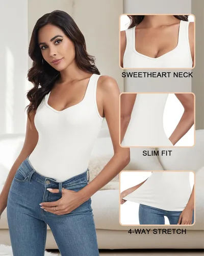 Vista 4 de WOWENY Camiseta sin mangas de forro polar térmico para mujer, sin mangas, cuello corazón, chaleco de invierno, ropa interior, camiseta cálida