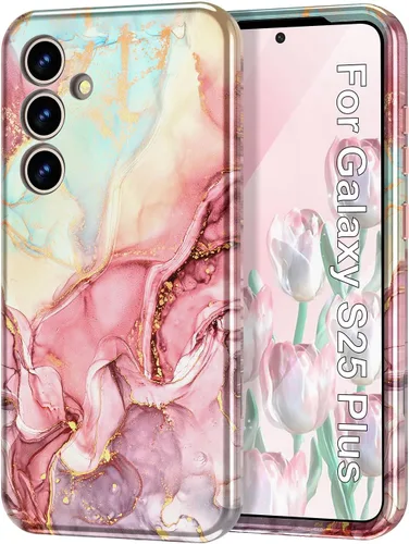 Vista 21 de Btscase para Samsung Galaxy S25, [Probado contra caídas de grado militar] Funda protectora de diseño de patrón de mármol, resistente, delgada