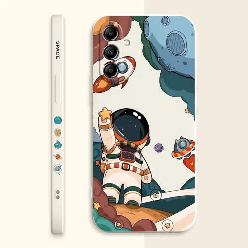 Vista 8 de LEECG - Carcasa para Samsung Galaxy A14, diseño de astronauta