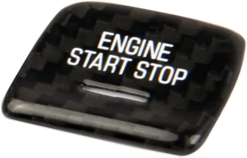 Vista 2 de Embellecedores de la cubierta del botón de arranque y parada del motor de fibra de carbono para Chevrolet Corvette C7 2014-2019