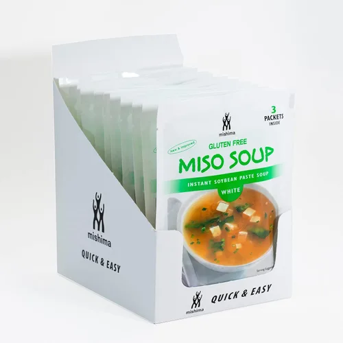Vista 4 de Mishima Mezcla de sopa instantánea, miso blanco, paquetes de 1.05 onzas (paquete de 12)