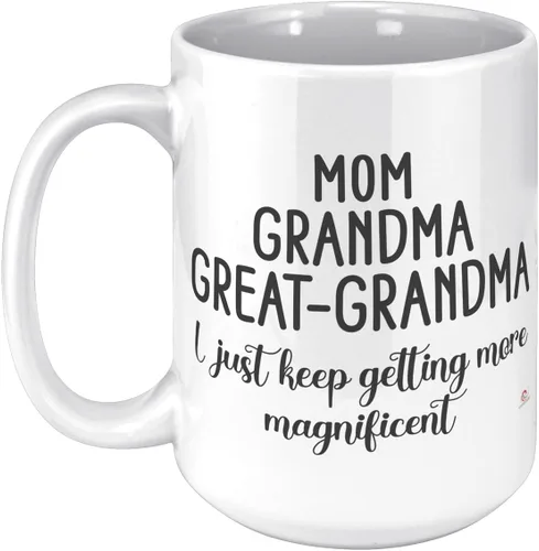 Vista 6 de ODDITEES Taza de café con texto en inglés "I Just Keep Getting More Magnificent" con texto en inglés "I Just Keep Getting More Magnificent