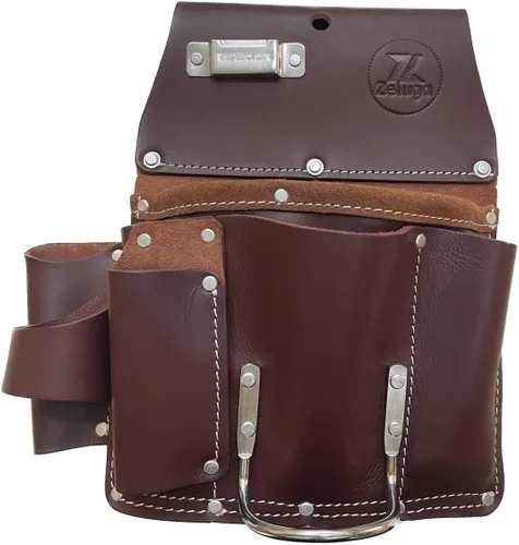 Vista 6 de Zeluga 11 Pocket Pro Bolsa de cuero para paneles de yeso, color cereza