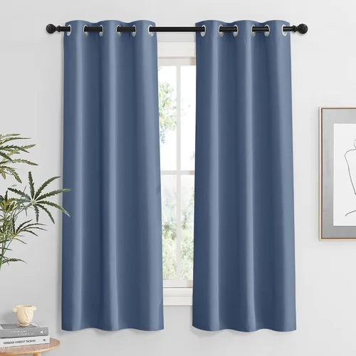 Vista 107 de RYB HOME - Cortinas para armario de 36 pulgadas, cortinas para oscurecer la habitación con ojales resistentes a la oxidación, cortinas de Aqua