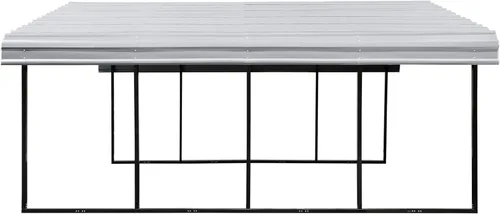 Vista 16 de Cochera de Arrow de acero galvanizado, kit de cochera metálica para dos autos, 20' x 24' x 7', color cáscara de huevo Eggshell