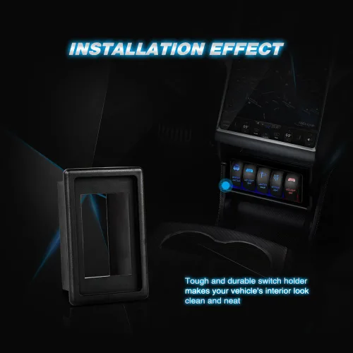 Vista 5 de Nilight Barra de luz LED, soporte para interruptor basculante, kit de carcasa de interruptor de panel de plástico ABS negro, carcasa