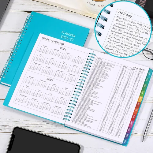 Vista 2 de Planner 2026-2027 - Weekly & Monthly Planner, Academic Planner 2026-2027 J-Green