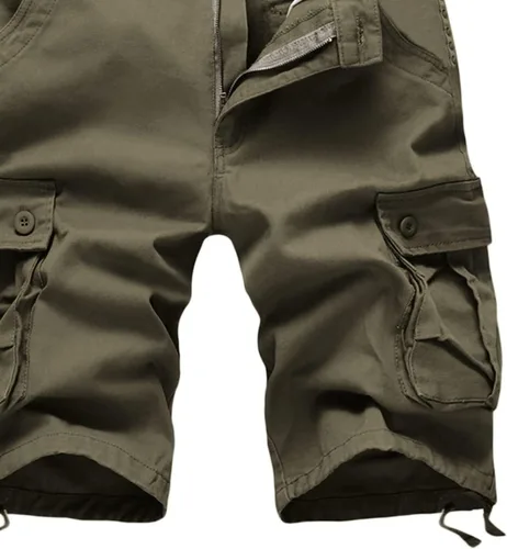 Vista 5 de Yuzhih Pantalones de senderismo para hombre, pantalones cortos tácticos de secado rápido, pantalones cortos de personalidad de bolsillo, pantalones