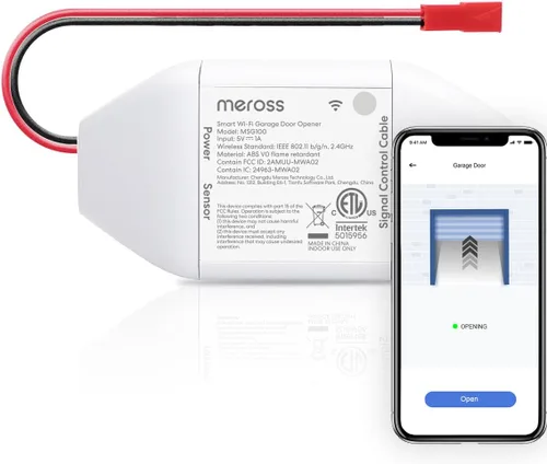 Vista 10 de Meross Control remoto inteligente para abrir puerta de garaje con antena externa, hasta 3 puertas individuales, compatible con Apple HomeKit, Amazon