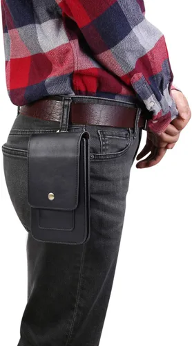 Vista 9 de Funda de cuero prémium para cinturón con clip para iPhone Xs Max, 11 Pro Max, 12 (5.4)/12 (6.1), 6s Plus, 7 Plus, 8 Plus, para bolso de hombre