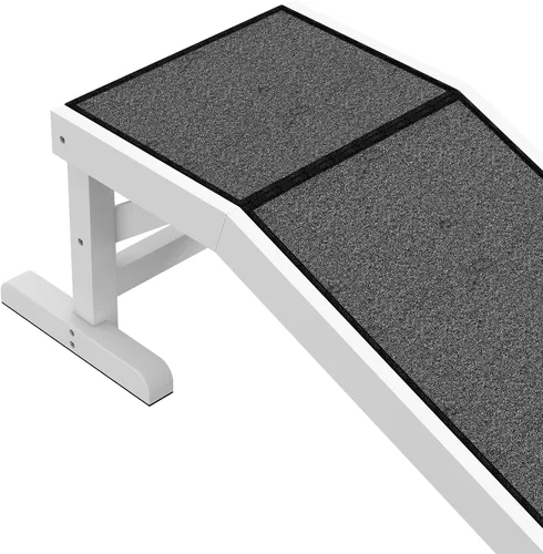 Vista 8 de PawHut Rampa para perros para cama, rampa para mascotas para perros con alfombra antideslizante y plataforma superior, 49 x 16 x 14 pulgadas