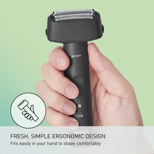 Vista 3 de Panasonic Maquinilla de afeitar eléctrica para hombres, afeitadora en seco y húmedo con sistema de corte de 3 cuchillas, mango ergonómico y carga