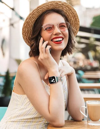 Vista 6 de Minyee Compatible con Apple Watch Banda con Encantos para Mujeres 41mm 40mm 38mm 42mm 44mm 45mm 49mm Anillos Decorativos en Forma de Flor